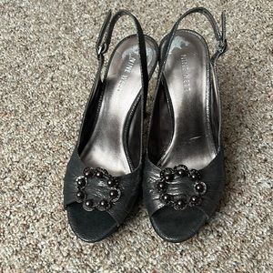 Nine West silver heels
